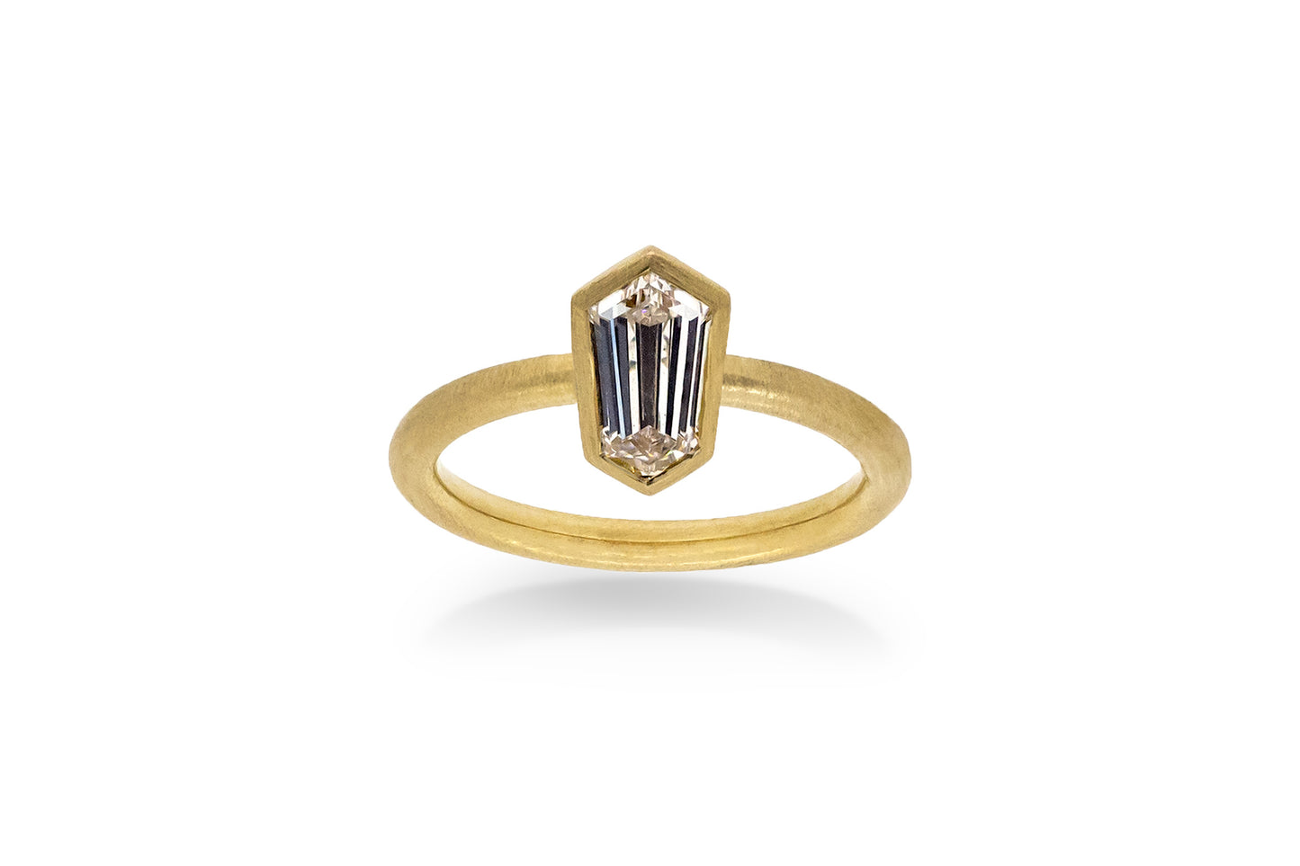 1.00ct Shield cut diamond engagement ring