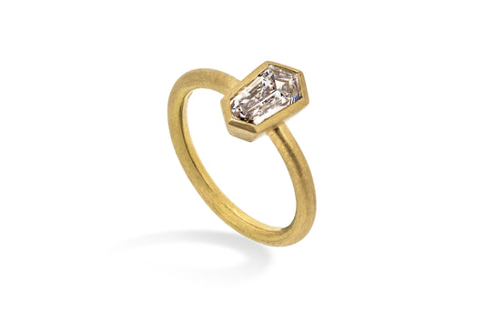 1.00ct Shield cut diamond engagement ring
